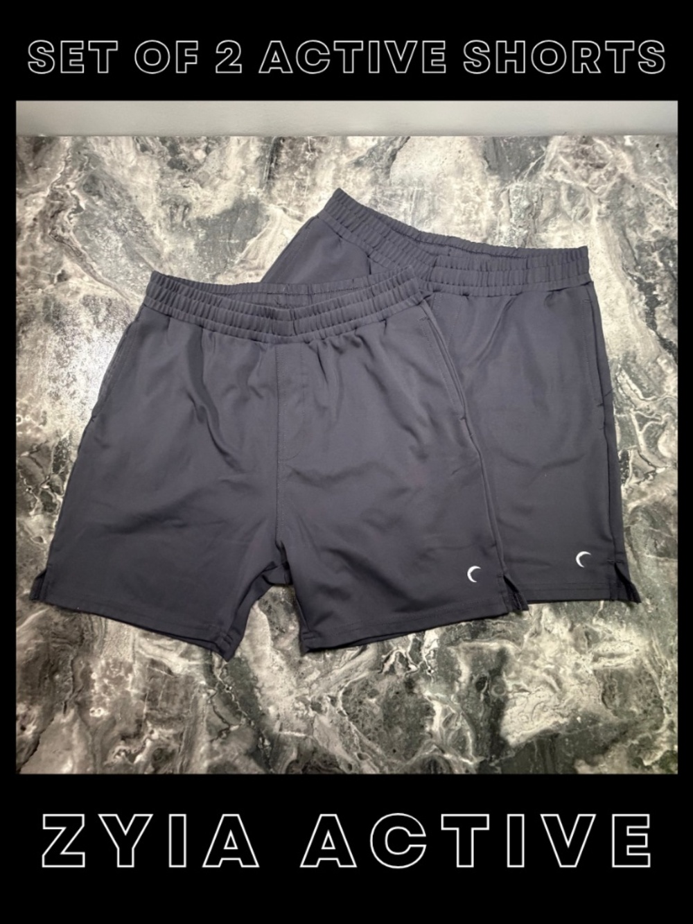 Zyia boys active athletic charcoal gray shorts lot of 2 size 12-14